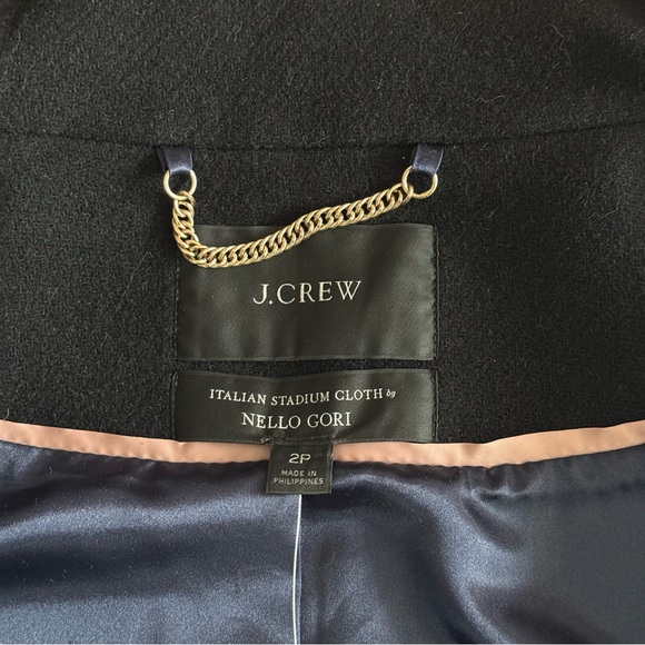 J Crew Nello Gori Wool Blend Villa Cocoon Coat Italian Stadium Cloth Size 2P - Picture 9 of 15